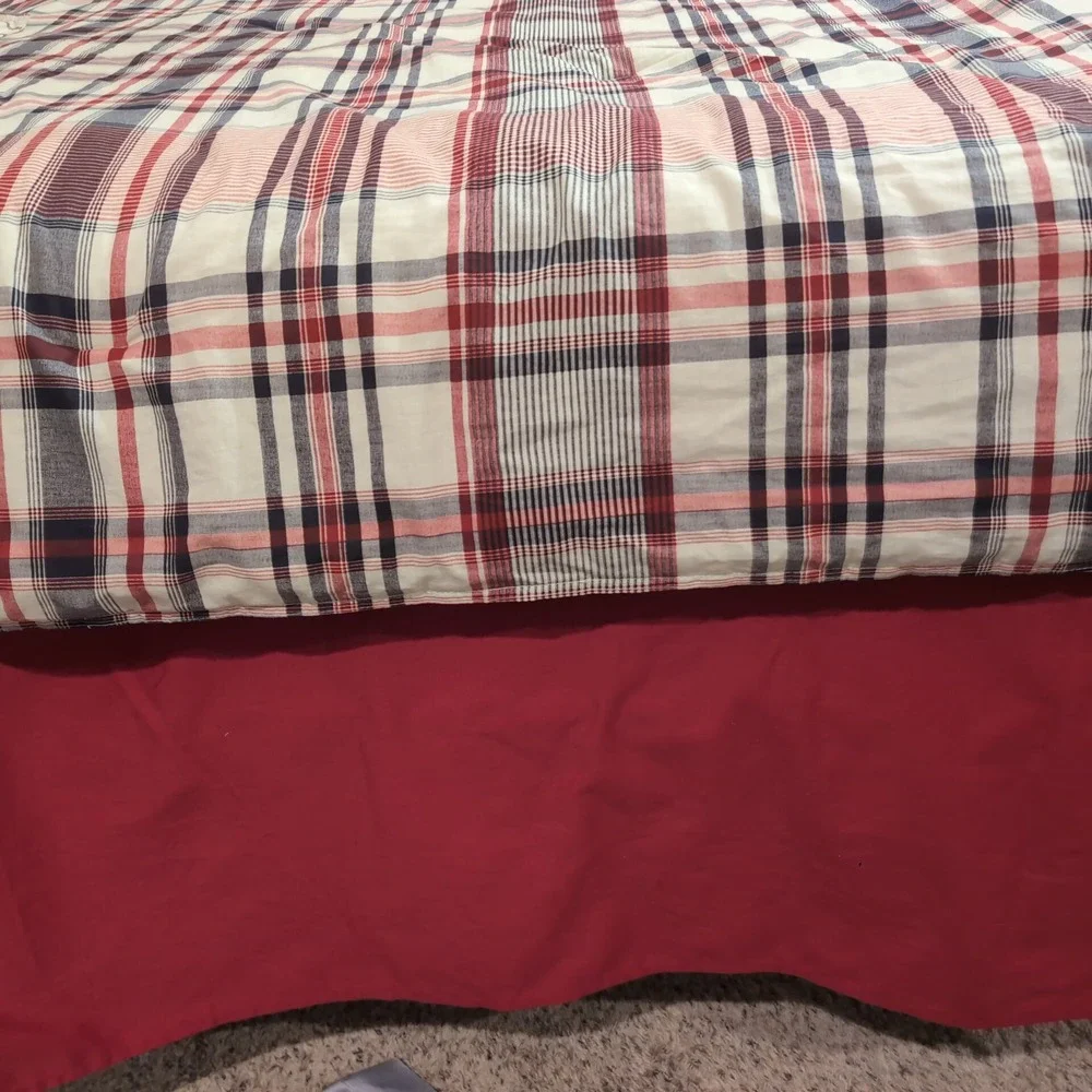 Tommy Hilfiger Americana Plaid Reversible Queen Comforter Set Woolrich Bed Skirt